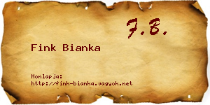 Fink Bianka névjegykártya